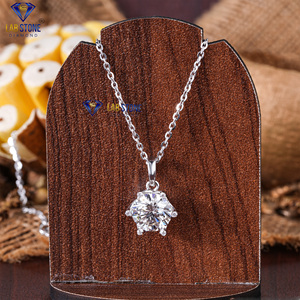 Impresionante colgante de diamante de corte redondo 3,06 TDW de Labstone en oro blanco, color de la VS-EF, abalorio de diamante natural chapado en oro certificado IGI - Product Image 1