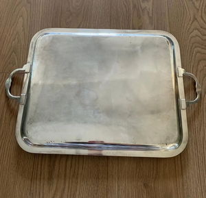Plateau de service en métal pour décoration de mariage, poignées moulées, plateaux anciens faits à la main, forme rectangulaire, vaisselle de qualité supérieure pour la restauration - Product Image 4