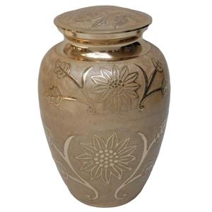 Urnas de cremación para adultos de oro clásico de latón Athena de alta calidad, urnas funerarias de Metal con acabado negro para cenizas humanas - Product Image 6