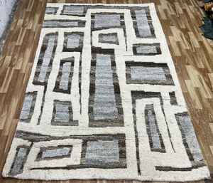 摩洛哥蓬松羊毛手工打结平织环保高绒地毯印度提花工艺机制造 - Product Image 4