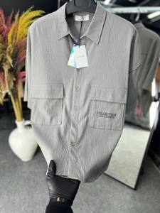 Camisa de lino a rayas para hombre, informal, de manga larga, con botones, ropa de playa de verano, ligera y transpirable - Product Image 2