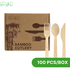 Kit de couverts en bambou biodégradable Vaisselle portable en gros Ensemble de couverts en bambou personnalisé - Product Image 1