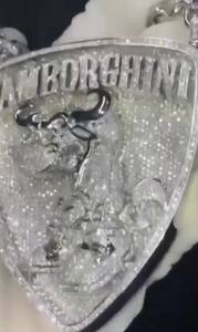 จี้รูปโล่ห์แบบกำหนดเองพร้อมคริสตัล |   เครื่องประดับฮิปฮอปหรูหราเงินแท้ 925 ประดับมอสซาไนต์ |   ได้รับการรับรองจาก GRA สำหรับทุกเพศ - Product Image 3