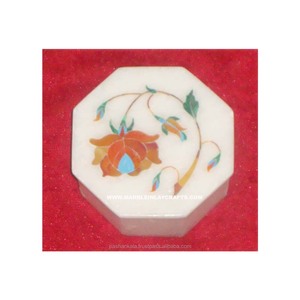 Pure <b>White</b> Marble Inlaid <b>Boxes</b> For Home Decoration And Jewelry <b>Boxes</b> With Fine Finishing Glossy Surface - Product Image 1