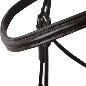 Cabestro anatómico marrón oscuro, suave acolchado, cómodo, estilo occidental, para montar a caballo, hecho de cuero de PVC para exteriores en todo el mundo - Product Image 2