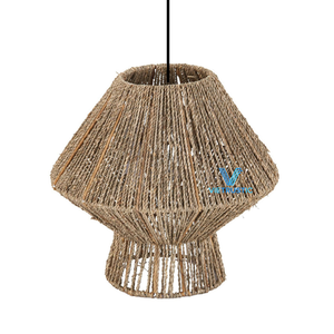 Abat-jour en rotin de mer et en raphia, cadre de lustre, abat-jour durable, design personnalisé, organisateur d'espace de cuisine - Product Image 1