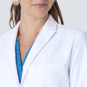 Bata Larga Blanca para Médico o Enfermera, Uniforme de Laboratorio, Diseño Ajustado, Ropa de Trabajo Limpia, Clásica, de Poliéster/Algodón, para Uso Hospitalario - Product Image 3