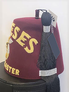 VTG Shriners <b>Gift</b> Wool Fez Hat Burgundy Freemasons Masonic Regalia - Product Image 2