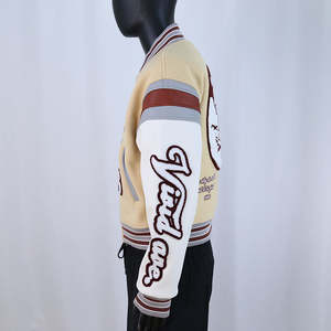 Veste universitaire de style vintage avec patch brodé, en laine douce, couleur personnalisée, manches en cuir de qualité supérieure, veste de style lettreman - Product Image 6