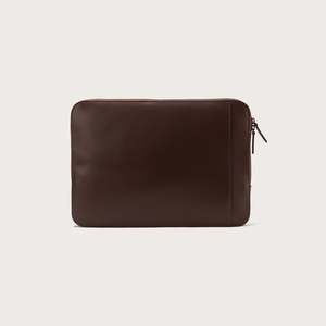 Baxter 17 <b>Inch</b> Vintage Brown Laptop Sleeve Genuine Leather and PU Slim Modern Sling Carrying System Soft Protective for Work - Product Image 1