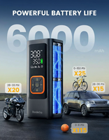 Compresseur d'air portable intelligent pour pneus de voiture, ABS, 4 fois plus rapide, 150 PSI, batterie rechargeable, lumière LED, jauge de pression numérique