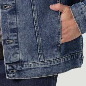 Veste en jean à carreaux personnalisée de qualité supérieure pour homme, printemps, vintage, écologique, style workwear, design superposé factice, textures contrastées, teintes - Product Image 3