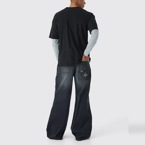 Pantalones vaqueros desgastados para hombre con estilo, pantalones vaqueros rasgados a la moda, ajustados, hechos a medida, al por mayor, para ropa de calle diaria informal - Product Image 2