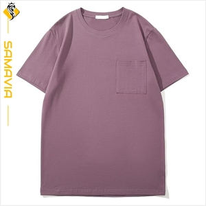 เสื้อยืดผู้ชายผ้าฝ้าย100% เสื้อยืดคอกลมแขนสั้นแบบเรียบโลโก้ตามสั่ง - Product Image 1