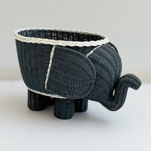 Panier de rangement pour jouets d'enfants en forme de rhinocéros, panier en rotin, paniers pour enfants avec couvercle - Product Image 3