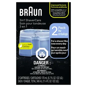 Para Braun Clean & Renew Lemon Fresh Recarga Cartuchos Paquete de 2 Solución portátil eléctrica y manual para el cuidado del cabello - Product Image 4