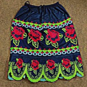 Vente en gros de jupes midi vintage plissées en coton avec logo personnalisé pour femme, taille haute, impression numérique de qualité supérieure, ligne A - Product Image 5