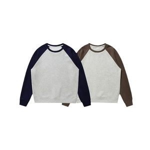 2025 nuevo 400gsm pesado Unisex suelta pareja gota hombro cuello redondo sudadera contraste Color raglán logotipo personalizado sudadera - Product Image 4