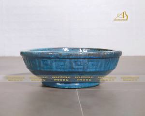 Maceta de cerámica galvanizada azul-verde, diseño moderno, respetuosa con el medio ambiente, duradera para el hogar, plantación, decoración de jardín, mejora - Product Image 3