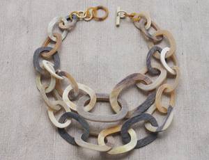 สร้อยคอจี้เขาควายทำด้วยมือทำจากเรซินไม้โลหะกระดูกเพชรมุกเป็นมิตรกับสิ่งแวดล้อมทันสมัย - Product Image 5