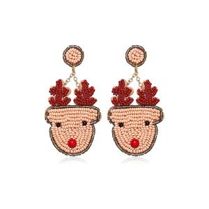 2025 nuevo diseño hecho a mano semilla cuenta bordado azul serpiente grandes pendientes colgantes para mujer - Product Image 6