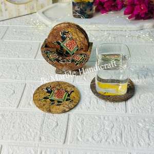 ชุดที่รองแก้วลายช้างหินอ่อนราคาดีที่สุดสำหรับห้องรับประทานอาหารงานหัตถกรรมหินสไตล์ทางศาสนาสำหรับโรงแรมห้องครัว - Product Image 6