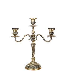 Exquisitos candelabros de aluminio dorado, portavelas decorativo para el hogar para centros de mesa de boda, decoraciones de mesa para restaurante - Product Image 2