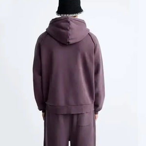 2025 ensemble de pantalons à capuche 500GSM 100% coton Logo personnalisé surdimensionné survêtement Streetwear pull col à capuche pour l'hiver - Product Image 2