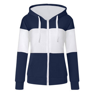 Venta caliente Slim Fit Tallas grandes Sudadera lisa con capucha Algodón Logotipo personalizado Pullover Zip Up Mujeres Sudaderas con capucha - Product Image 1