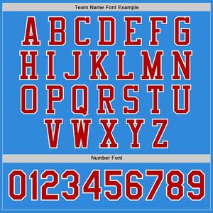 Veste universitaire personnalisée vintage à boutons-pression pour homme en bleu poudré rouge-blanc Bomber coupe-vent Streetwear pour l'hiver - Product Image 4