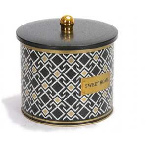 ที่เก็บอาหาร3.5L แบบไร้รอยต่อดีไซน์แบบที่จับกระป๋องโลหะพื้นหลังสีดำขนาด175x155มม. มีเส้นรูปทรงเรขาคณิต - Product Image 3