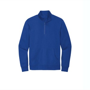 <b>Mens</b> <b>Quarter</b>-<b>Zip</b> Pullover Black Sweatshirt Warm and Comfortable <b>Fleece</b> Top for Casual Wear Ideal for Layering in Fall - Product Image 1