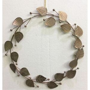 Wholesale Decorative Metal Wall <b>Wreath</b> - Vintage Copper Iron Leaf Garland for Holiday Indoor Outdoor Wall Hanging <b>Decoration</b> - Product Image 6