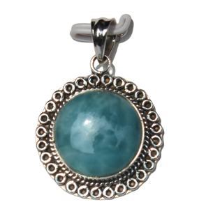 2023 collar con colgante de diseñador para hombre elegante cabujón de Larimar verde 925 piedras de cristal curativas de plata colgantes de moda encantos - Product Image 4