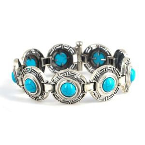 Bracelet Grec en Or Rose 18 carats, Platine, Argent Sterling 925, Pierre Turquoise, Plaqué Rhodium, Religieux, avec Diamant et Perle - Product Image 1