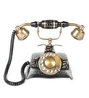 Téléphone fixe Vintage Collection téléphone Royal en laiton (noir)