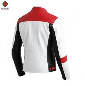 Blouson aviateur en cuir décontracté uni pour homme, sportif, moderne, noir et blanc, cosplay - Product Image 6