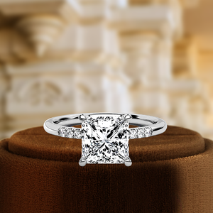 Promesse céleste personnalisée 14K & 18K bague de fiançailles en or massif bijoux fins alliance avec diamant pour la fête des femmes - Product Image 2