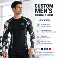 Rashguard personnalisé pour homme, 4 pièces/ensemble, Spandex/Polyester, manches longues, séchage rapide, vêtements de sport