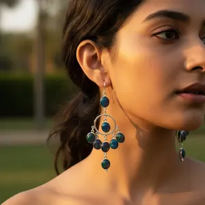 Boucles d'oreilles en forme de lustre en or plaqué diamant vintage pour femmes, cadeaux de mariage et de fête - Product Image 3