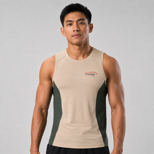 เสื้อกล้ามออกกำลังกายผู้ชายรุ่นใหม่ล่าสุด รับสกรีนโลโก้ ระบายอากาศ แห้งเร็ว ไม่มีแขน เหมาะสำหรับฟิตเนส ออกกำลังกาย เล่นกีฬา - Product Image 1