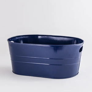 Cubo de hielo azul hecho a mano para fiestas, bañera de bebidas con asa, cubo de hielo grande, Cubo de bebidas para fiesta, Bar, Picnic en casa - Product Image 1