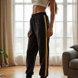 Pantalones de chándal con doble cintura para mujer, pantalones de chándal con doble cintura para exteriores para mujer, pijama para mujer - Product Image 2