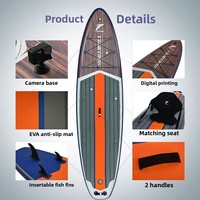 Planche à pagaie gonflable de 350 cm de large, planche de surf, planche à pagaie debout, SUP, planche de pêche, planche à pagaie et planche de ski nautique pour