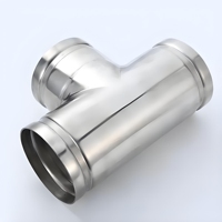 Raccord en T rainuré en acier inoxydable SS304 DN76, surface polie, haute résistance à la corrosion, pression 0,6-2,5 Mpa, pour sprinkler anti-incendie