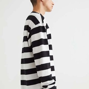 Sudaderas personalizadas 100% algodón de alta calidad ligeras y transpirables para hombre, manga larga, precio al por mayor, diseño básico a rayas - Product Image 4