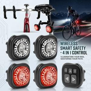 Luces LED Delanteras y Traseras para Bicicleta, Instalación Magnética, Juego de Luces de Advertencia de Frenado para Ciclismo Nocturno, Luz Trasera de Seguridad - Product Image 6