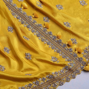Chemisier Ethnique Exclusif Sari Boutique Export Dernier Saree en Soie Brodé pour Mariage Indien Pakistanais Meilleure Vente - Product Image 4