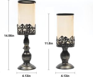 Home Decor Metal Candle Holders <b>Lanterns</b> and Candle Jars Gold and <b>Black</b> Color Candlestick Candle Holders Use in Home Decoration - Product Image 1