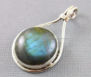 Simple femmes bijoux ovale en forme d'agate bleue pendentif en pierres précieuses de haute qualité 925 argent lunette ensemble pendentif pour la fête porter des bijoux - Product Image 2